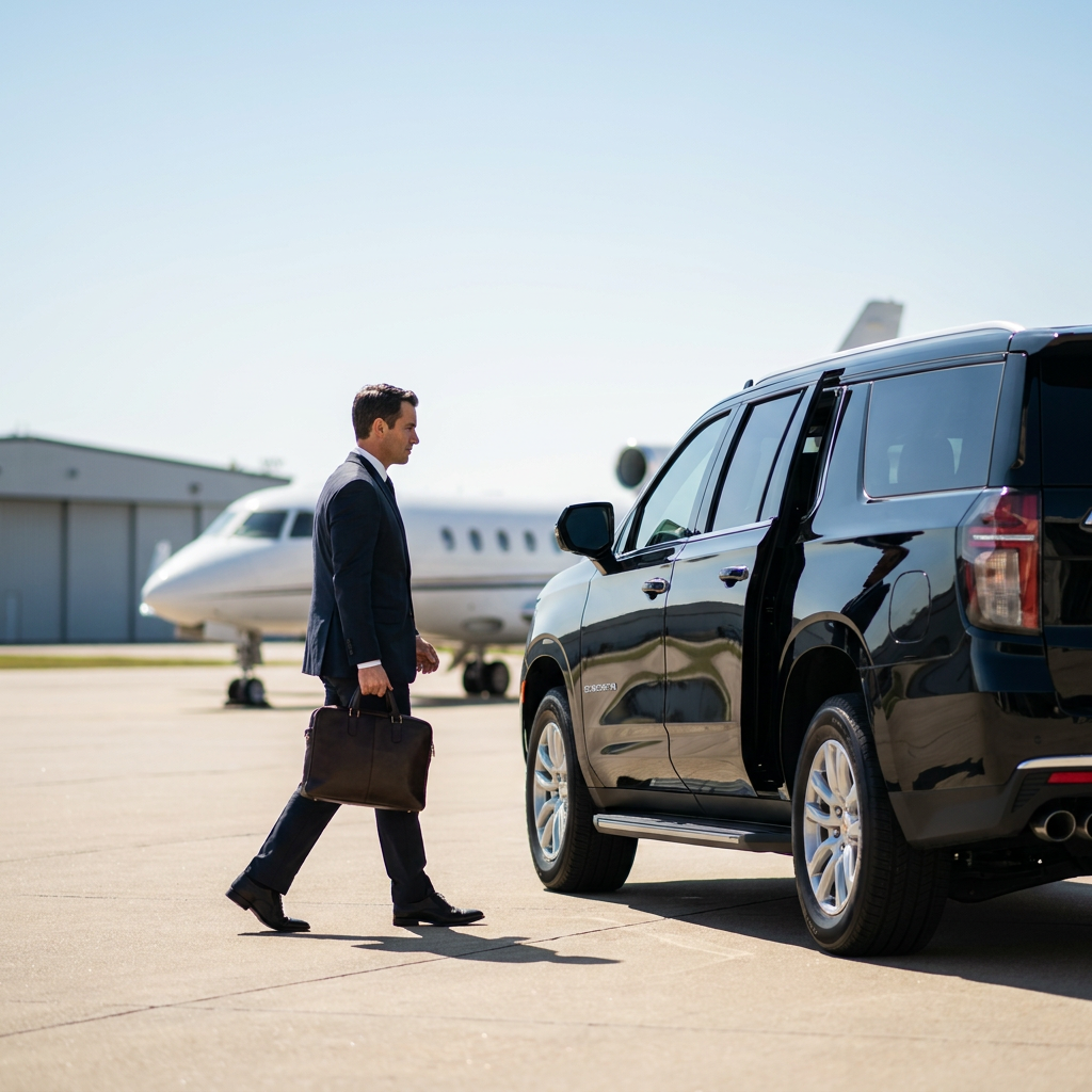 Boeing Field private jet car service black car